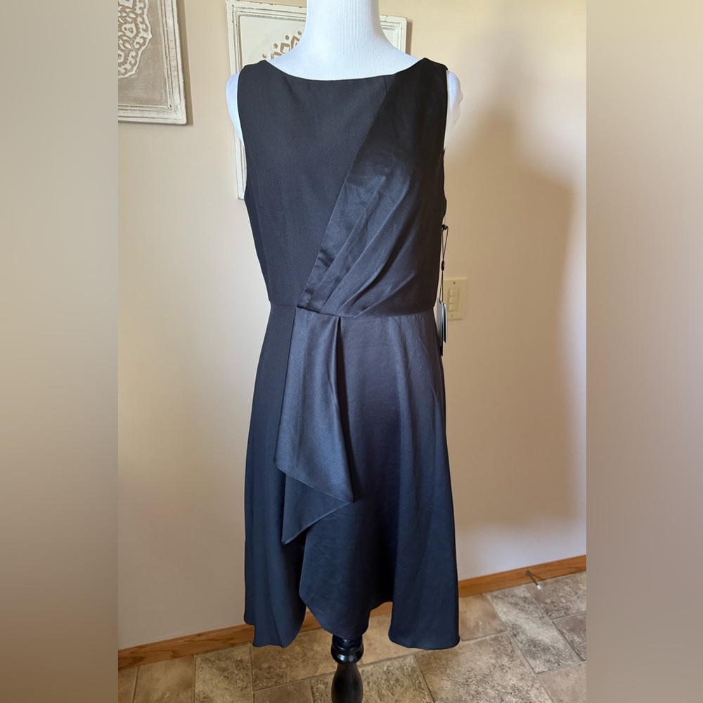 NWT Adrianna Papell Asymmetrical Black Dress